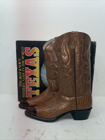 New Men’s Brown Texas Brand Cowboy Boots. 1081 10.5 10 1/2 D. 8-22