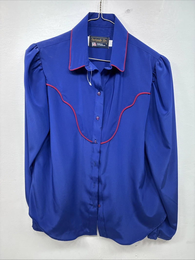 New Women’s Panhandle Slim Purple Long Sleeve Pearl Snap Size 14 LL-98