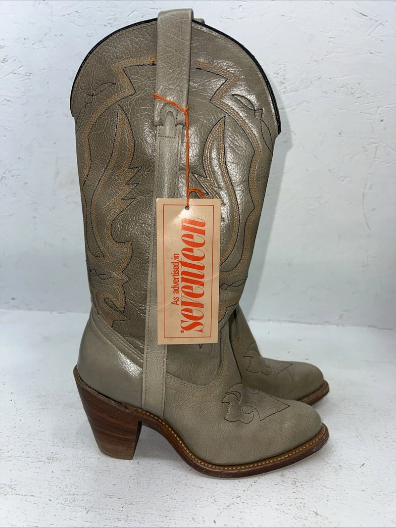 New Women’s Grey Capezio Fashion Cowboy Boots. L 53 6.5 6 1/2 M. 19-94