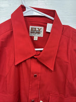 New Men’s ELY Cattleman Red Western Long Sleeve Pearl Snap 17 X 35 XL T-51