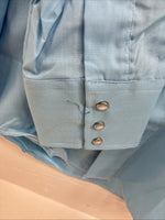 New Men’s Champion Western Blue Embroidered Long Sleeve Pearl Snap 16 Large Q-90