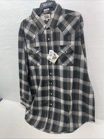 New Men’s ELY Cattleman Brown Long Sleeve Pearl Snap 3XL E-26