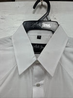 New Men’s White Horse White Simple Long Sleeve Pearl Snap Medium K-42