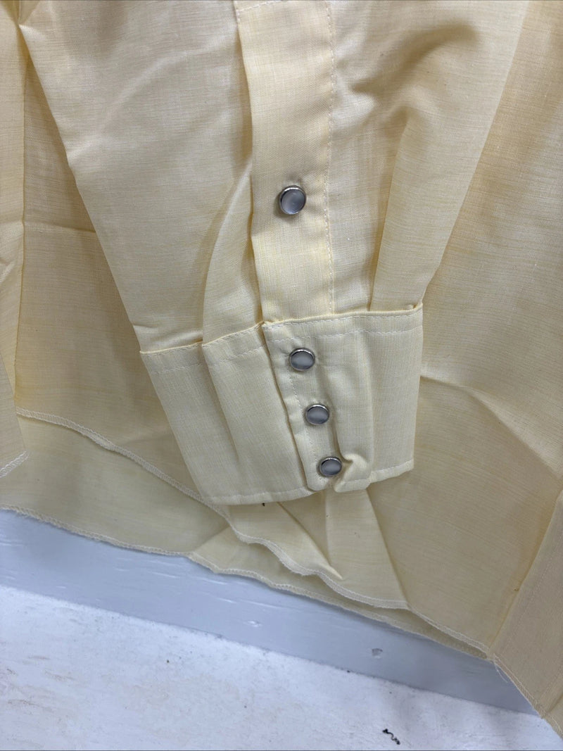 New Men’s Mesquite Yellow Long Sleeve Pearl Snap 16 X 35 Large CC-67