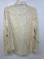 New Women’s White Horse Yellow Floral Long Sleeve Pearl Snap Size XXL YY-47