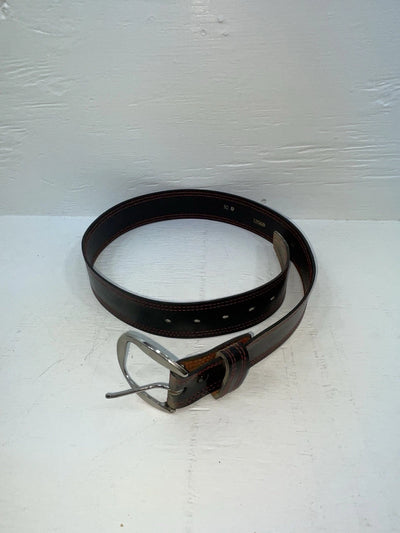New Black Genuine Leather Red Stitching 32” Belt #9256 JJ-54
