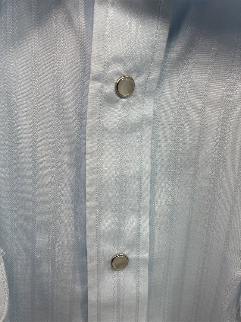 New Men’s Panhandle Slim Blue Stripe Long Sleeve Pearl Snap 2XL H-59
