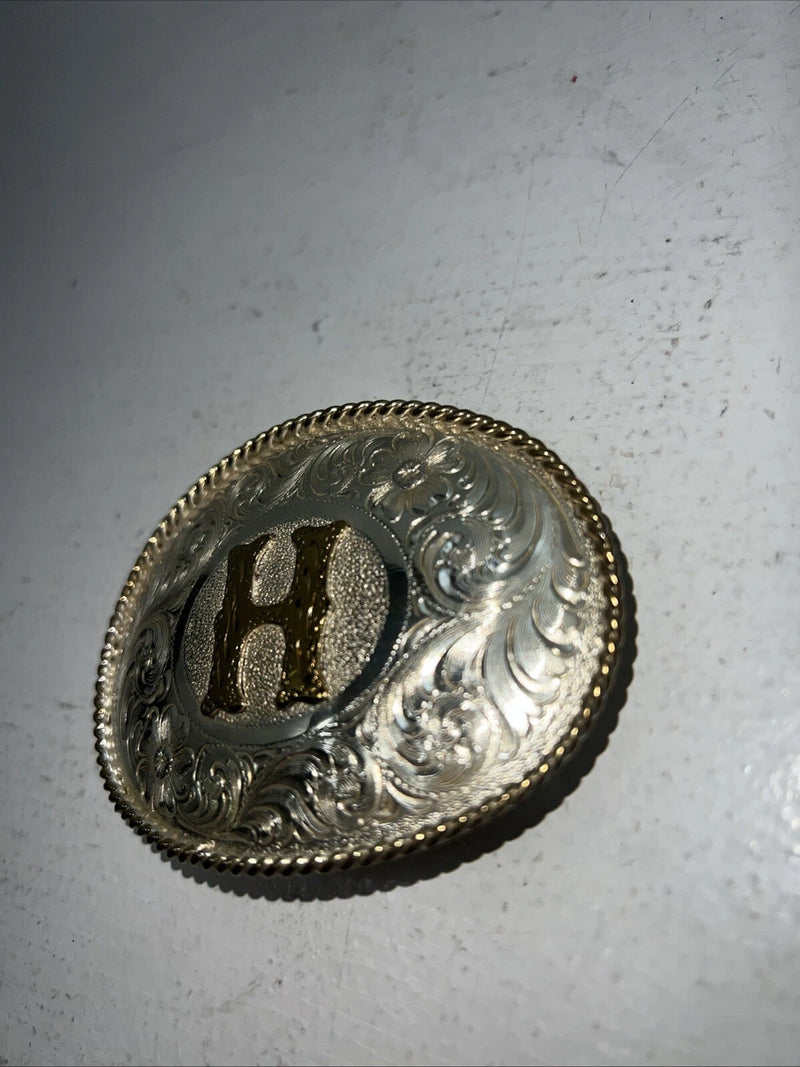 New Womens Award Design “H” Gold Belt Buckle. 1212H A-106
