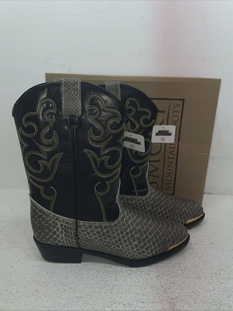 New Men’s Black Snake Skin Smoky Mountain Cowboy Boots. 16469 5.5 5 1/2. 2-78