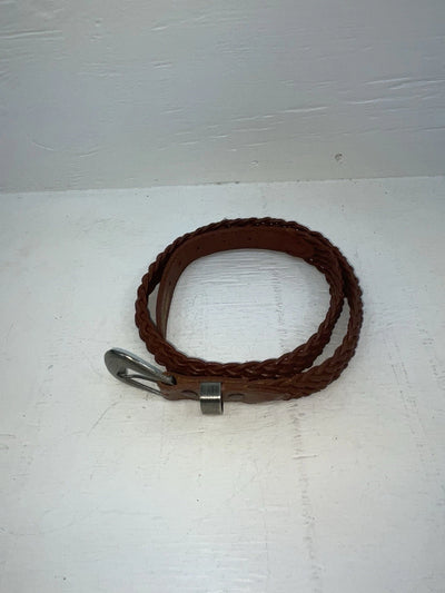 New Brown Genuine Leather Braided 32” Belt #02/4700 JJ-98