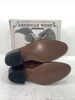 New Men’s Brown American West Cowboy Boots. 68373 11 E W. 8-99