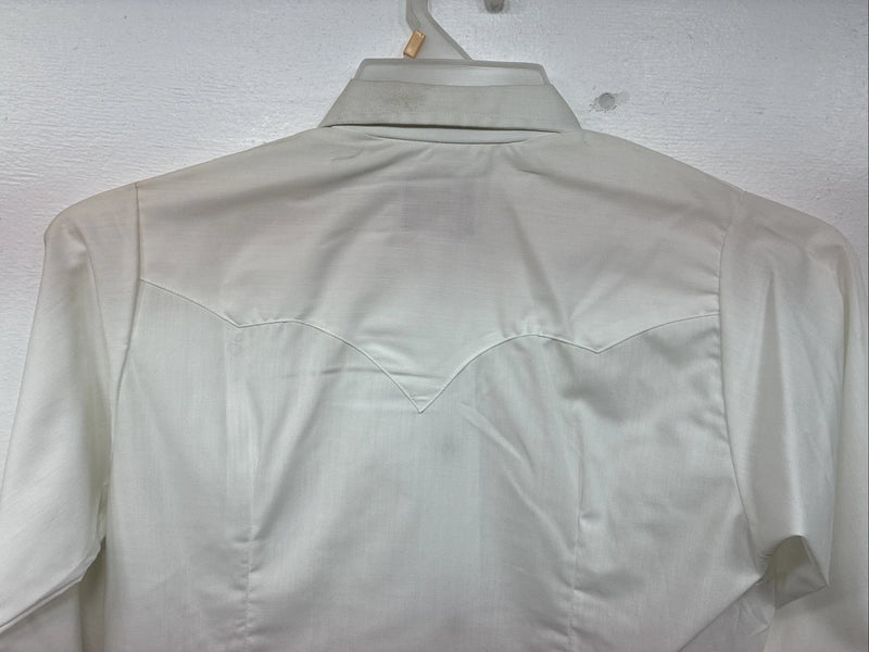 New Women’s Karman White Design Long Sleeve Pearl Snap Size 30 MM-80