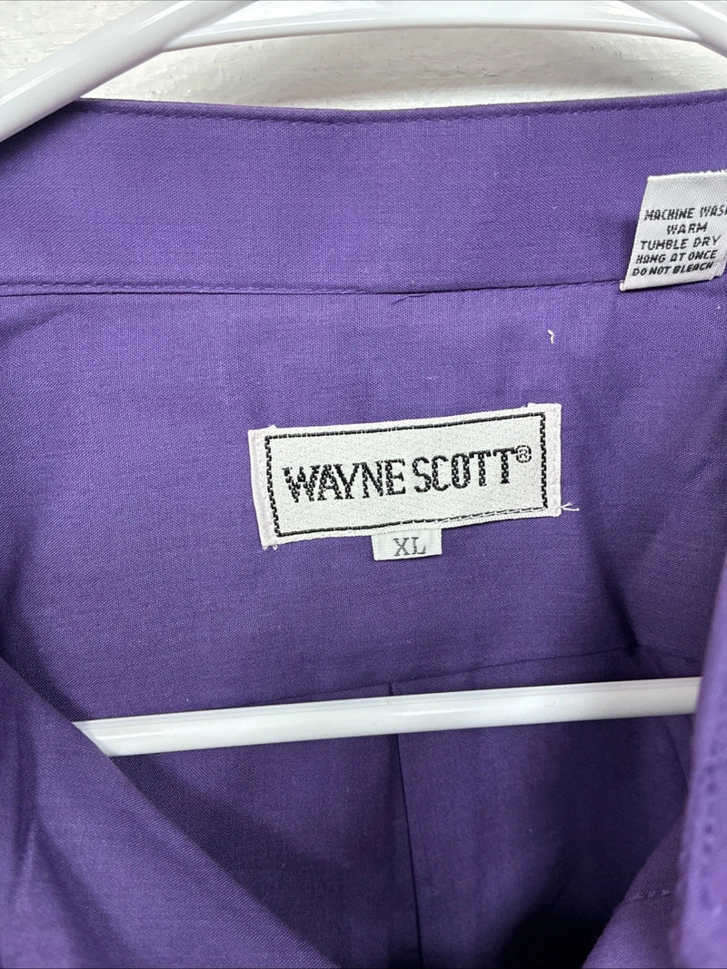 New Wayne Scott Purple Long Sleeve Button Up English Shirt XL MM-118