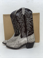 New Men’s White Snake Skin Texas Brand Cowboy Boots. 24 7523 8 D. 1-126