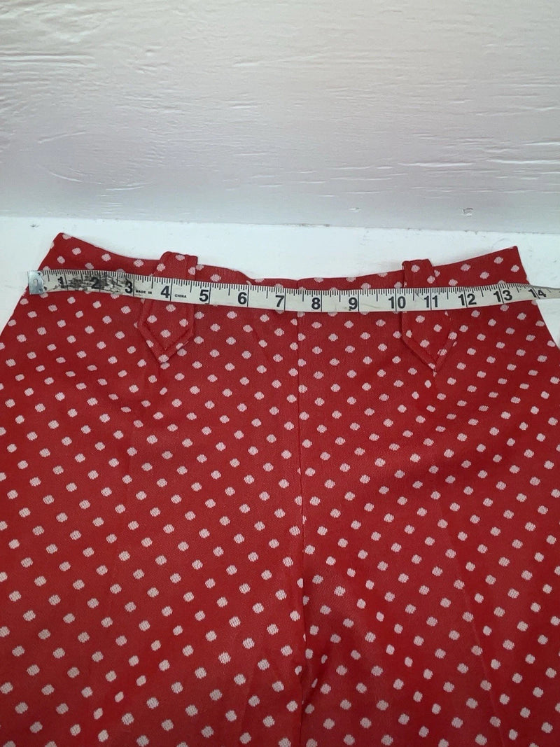 New Vintage Red Polka Dot Polyester Pants SS-67