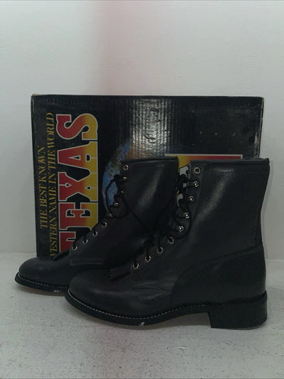 New Men’s Grey Lace Up Texas Brand Cowboy Boots. 8852 9 E E. 4-29