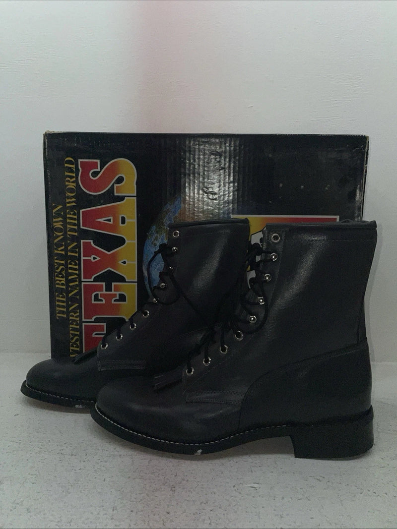 New Men’s Grey Lace Up Texas Brand Cowboy Boots. 8852 9 E E. 4-29