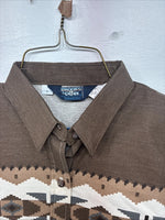 New Women’s Brooks & Dunn Tan Design Long Sleeve Button Up Size Small TT-51
