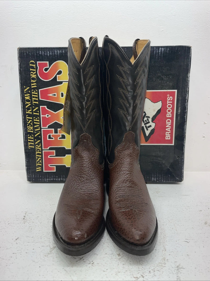 New Men’s Brown Texas Brand Cowboy Boots. 251527446 10 D. 7-45