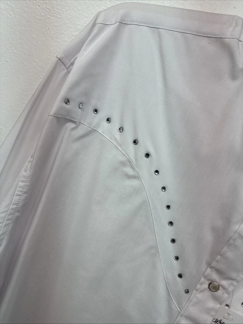 New Women’s White Horse White Gem Long Sleeve Pearl Snap XL II-32
