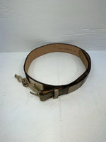 New Brown Genuine Leather Circle Y Stitched Stripes 34” Belt #8512 JJ-9