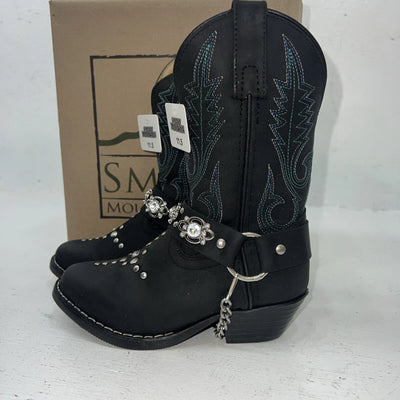 New Children’s Black Smoky Mountain Cowboy Boots. 3283 C. 11.5 11 1/2. 24-96