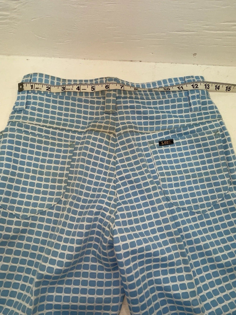 New Vintage Blue Checkered Lee Polyester Pants #2652644 VV-91