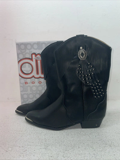 New Youth Black With Fringe Dingo Cowboy Boots. C 3220 6 D. 2-137