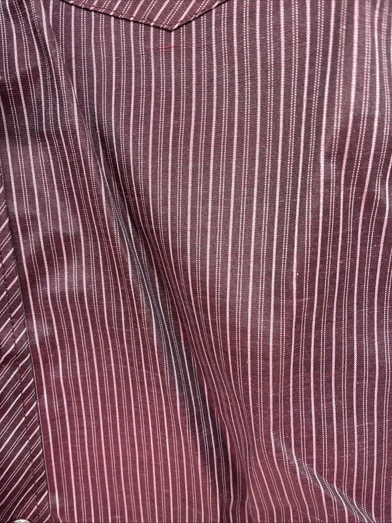 New Kids White Horse Purple Stripe Long Sleeve Pearl Snap Medium DD-73 