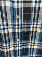 New Men’s ELY Cattleman Blue Long Sleeve Pearl Snap 3XL E-36