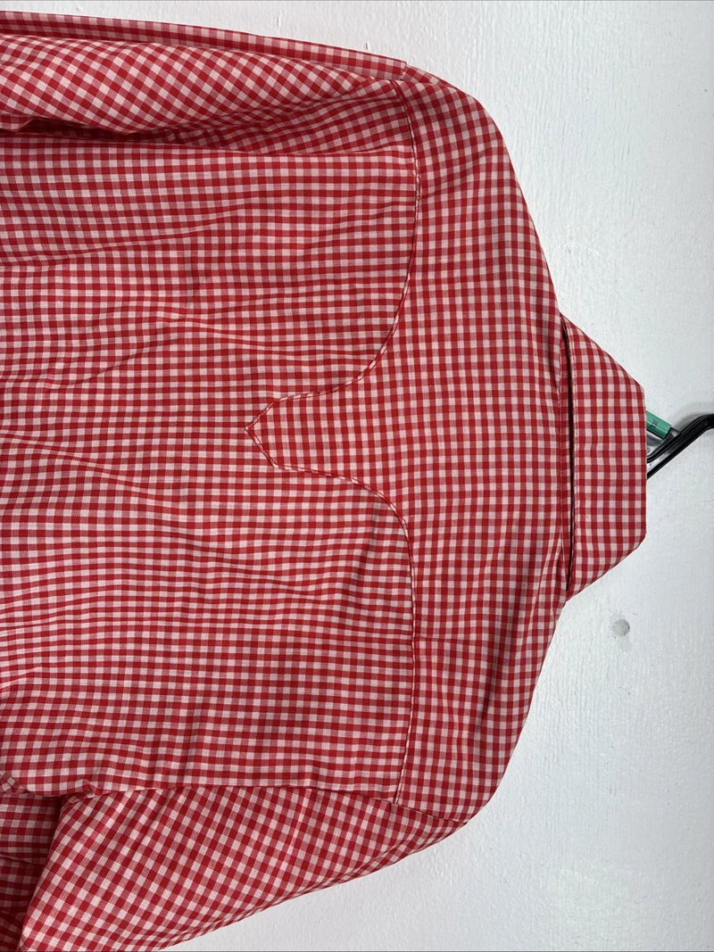 New Boys Rockmount Red Checker Long Sleeve Pearl Snap Size 16 DD-87
