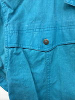 New Women’s Wrangler Blue Short Sleeve Pearl Snap Size Medium YY-50