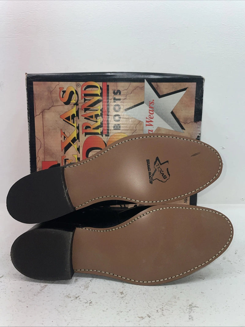 New Men’s Black Lace Up Texas Brand Cowboy Boots. 8850 11 E E. 8-89