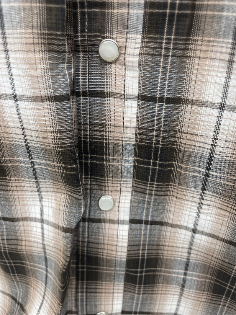 New Men’s ELY Cattleman Brown Long Sleeve Pearl Snap 3XL E-22