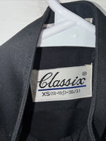 New Classix Black Long Sleeve Button Up English Shirt 13-13.4 XS AA-89