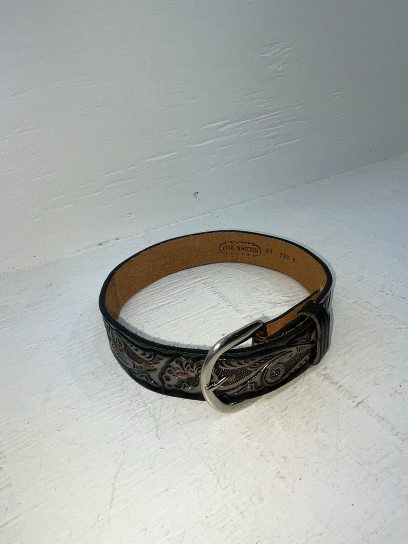 New Gray Genuine Leather Nocona Tooled 18” Belt #A261 NN-79