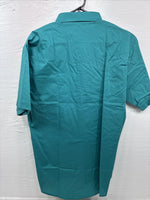 New Men’s ELY Cattleman Teal Short Sleeve Pearl Snap 16.5 Large M-42