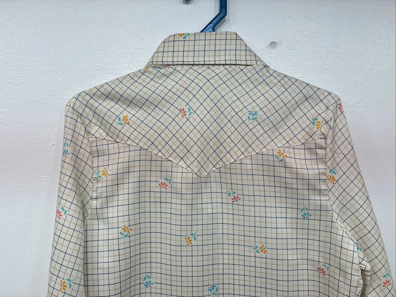 New Women’s Dickson Jenkins Yellow Printed Long Sleeve Pearl Snap Size 30 KK-12