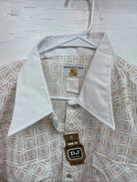 New Men’s Dickson Jenkins White Design Long Sleeve Pearl Snap 17.5 XL CC-57
