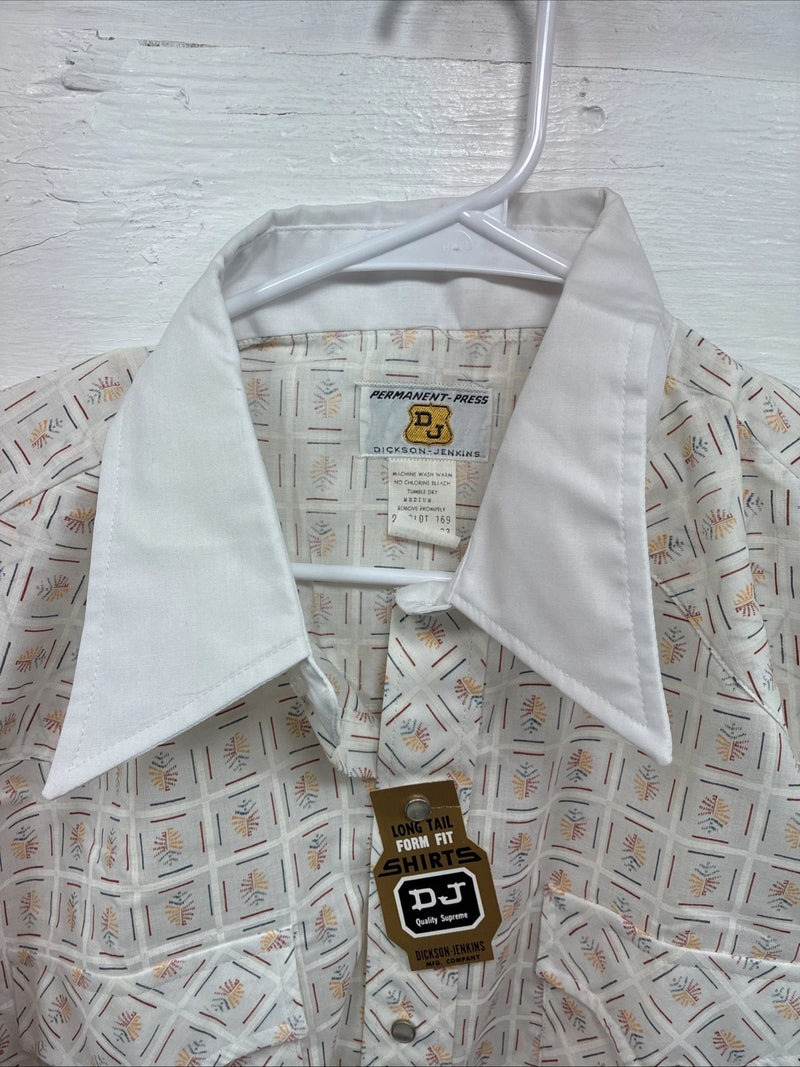 New Men’s Dickson Jenkins White Design Long Sleeve Pearl Snap 17.5 XL CC-57