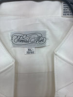 New Formal Matt White Long Sleeve Button Up English Shirt XL TT-41