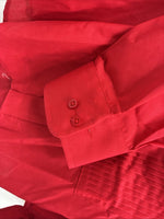 New Classix Red Long Sleeve Button Up English Shirt 16-16.5 Large X-80