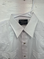 New Kids Champion Western White Long Sleeve Pearl Snap Size 16 CC-117