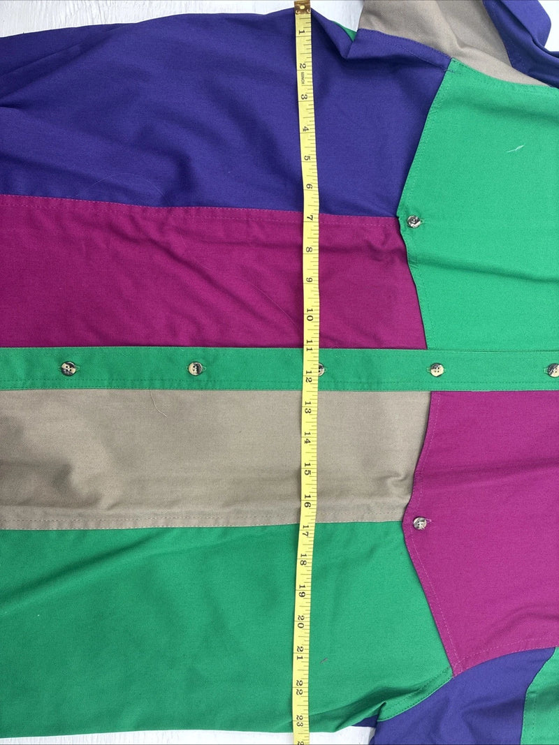 New Men’s San Angelo Multicolor Design Long Sleeve Button Up Large V-76