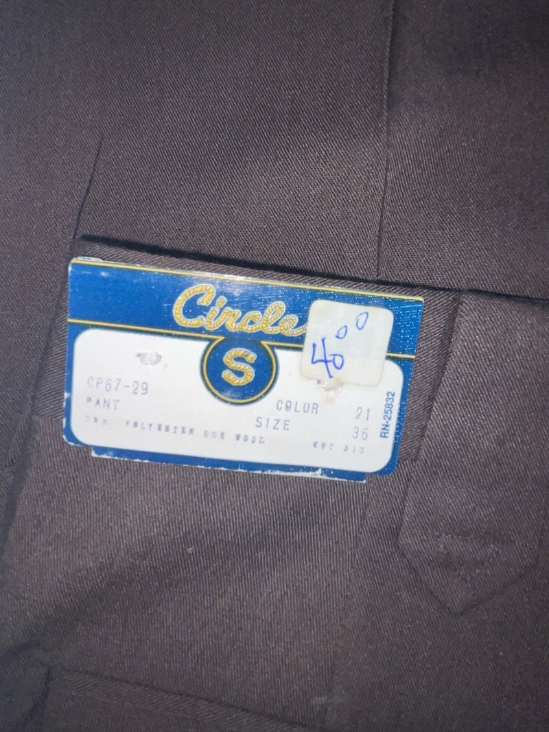 New Vintage Brown Circle S Polyester Pants #CP6729 SS-28