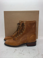 New Men’s Brown Lace Up J Chisholm Cowboy Boots. 2556 10 E E. 7-26
