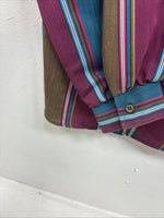 New Women’s Panhandle Slim Multicolor Stripe Long Sleeve Pearl Snap Size 10 MM-8