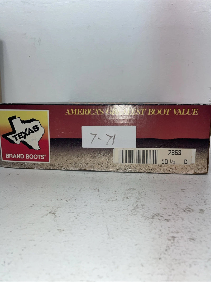 New Men’s Red Texas Brand Cowboy Boots. 7863 10.5 10 1/2 D. 7-71