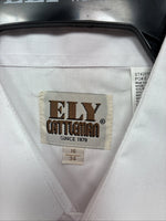 New Men’s ELY Cattleman Western White Long Sleeve Pearl Snap 16 Large V-48