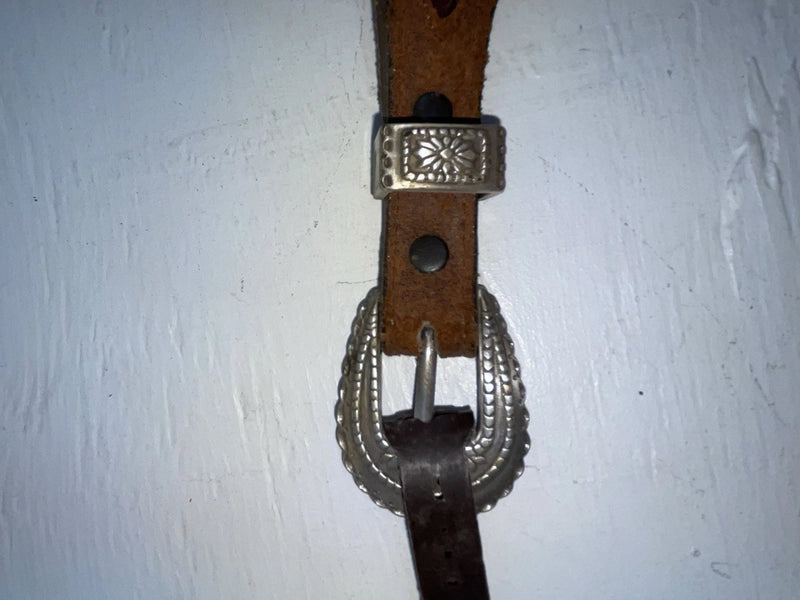 New Brown Genuine Leather Nocona Silver Pendent 28” Belt #399 JJ-143